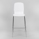bar stool with backrest, white